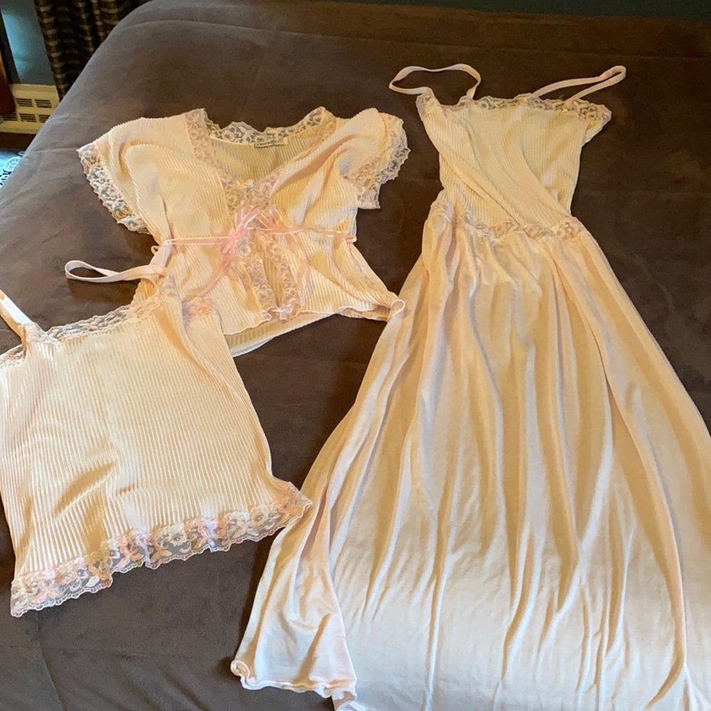 Freshly laundered pale pink lingerie set.